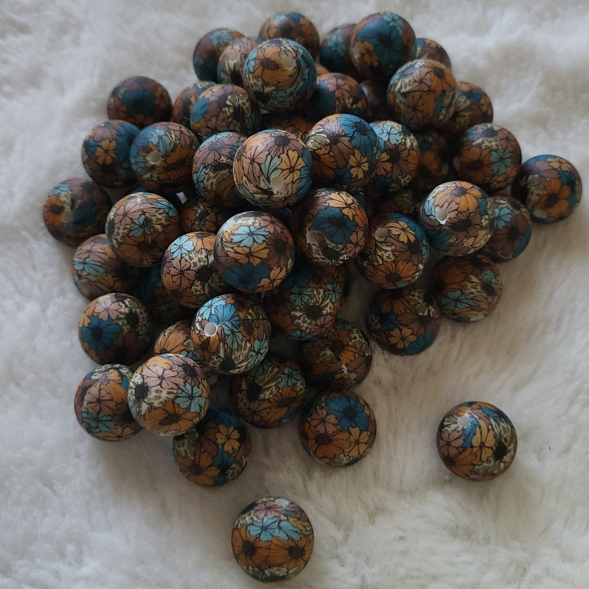 Evening Blooms 15mm Silicone Bead