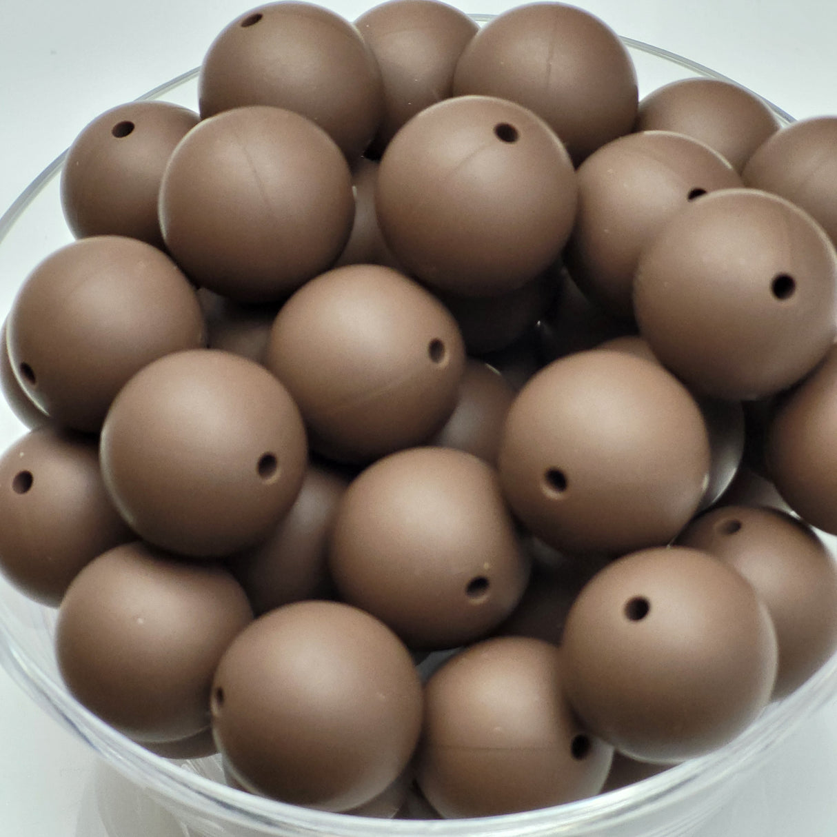 Milk Chocolate 19mm Solid Silicone Bead