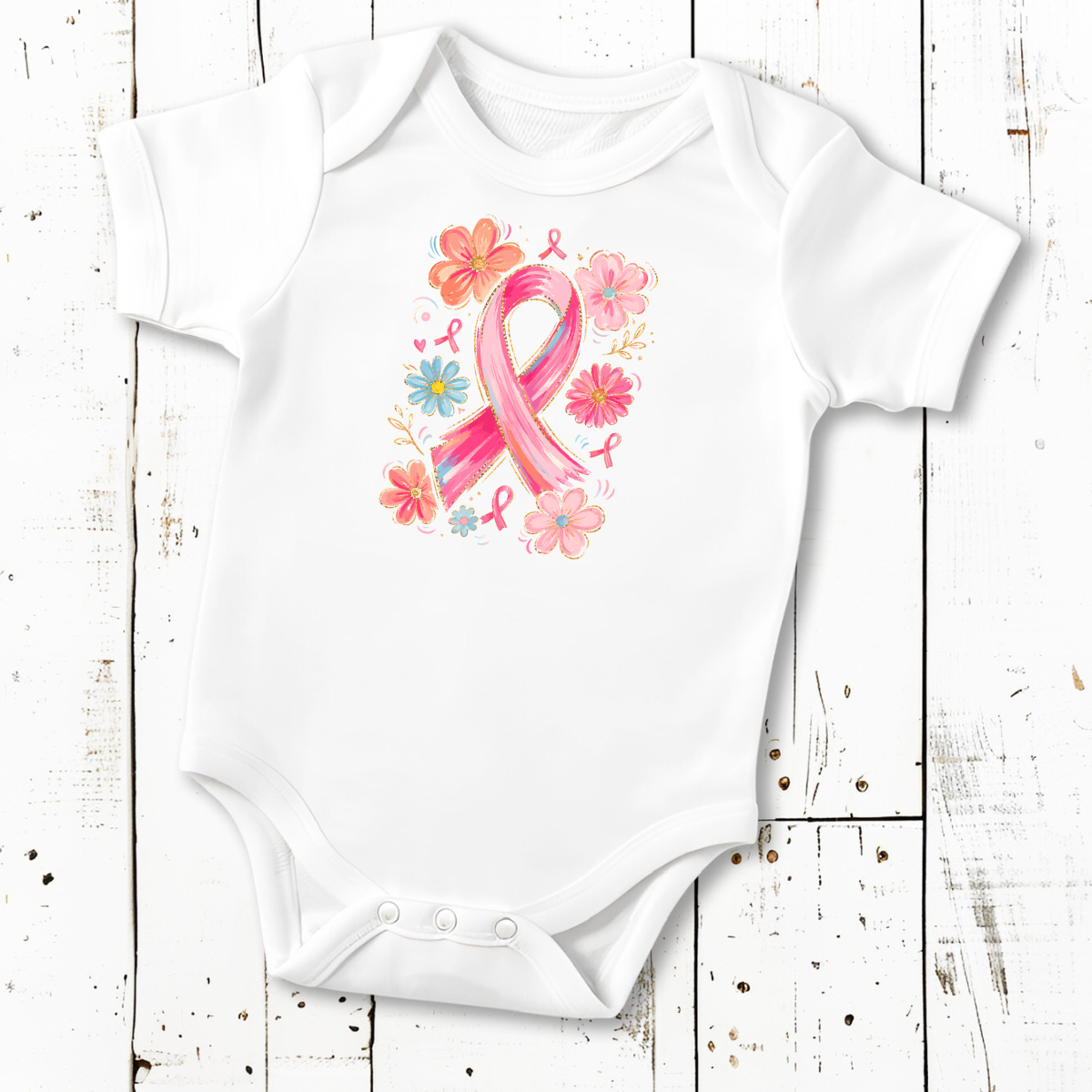 Pink Flowers and Ribbon - DTF Transfer Print