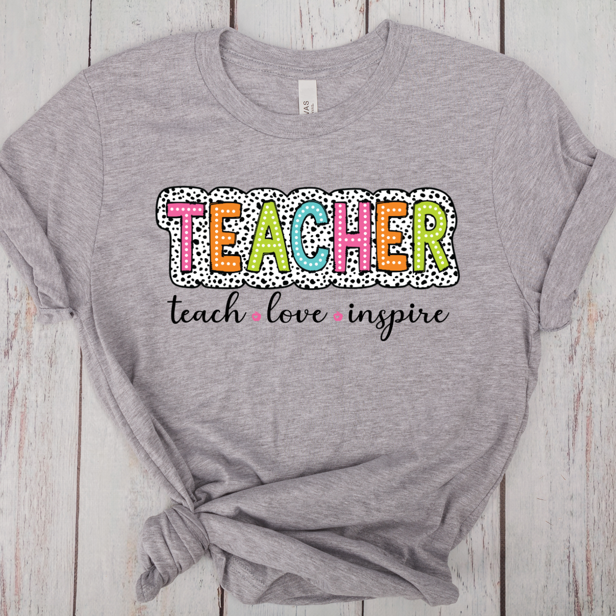 Teacher - Dalmatian Letters DTF Transfer Print