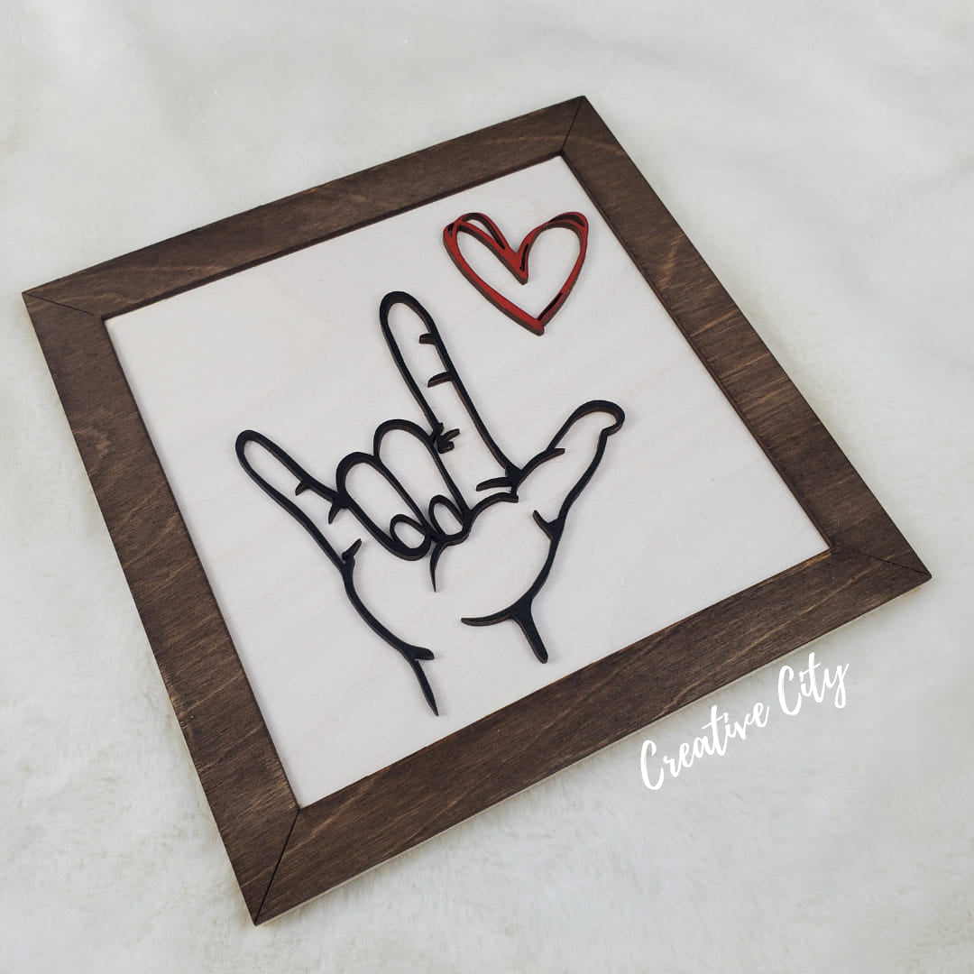 I Love You in Sign Language Wood Sign