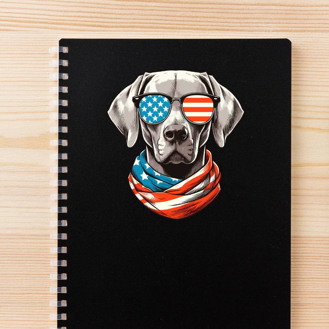 Red White and Blue Dog Decal