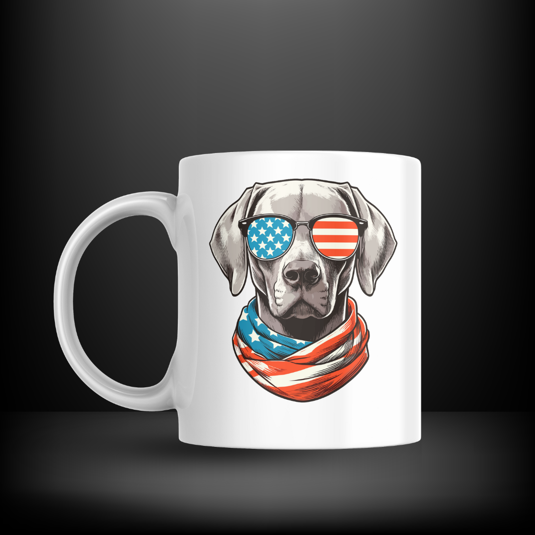 Red White and Blue Dog Decal