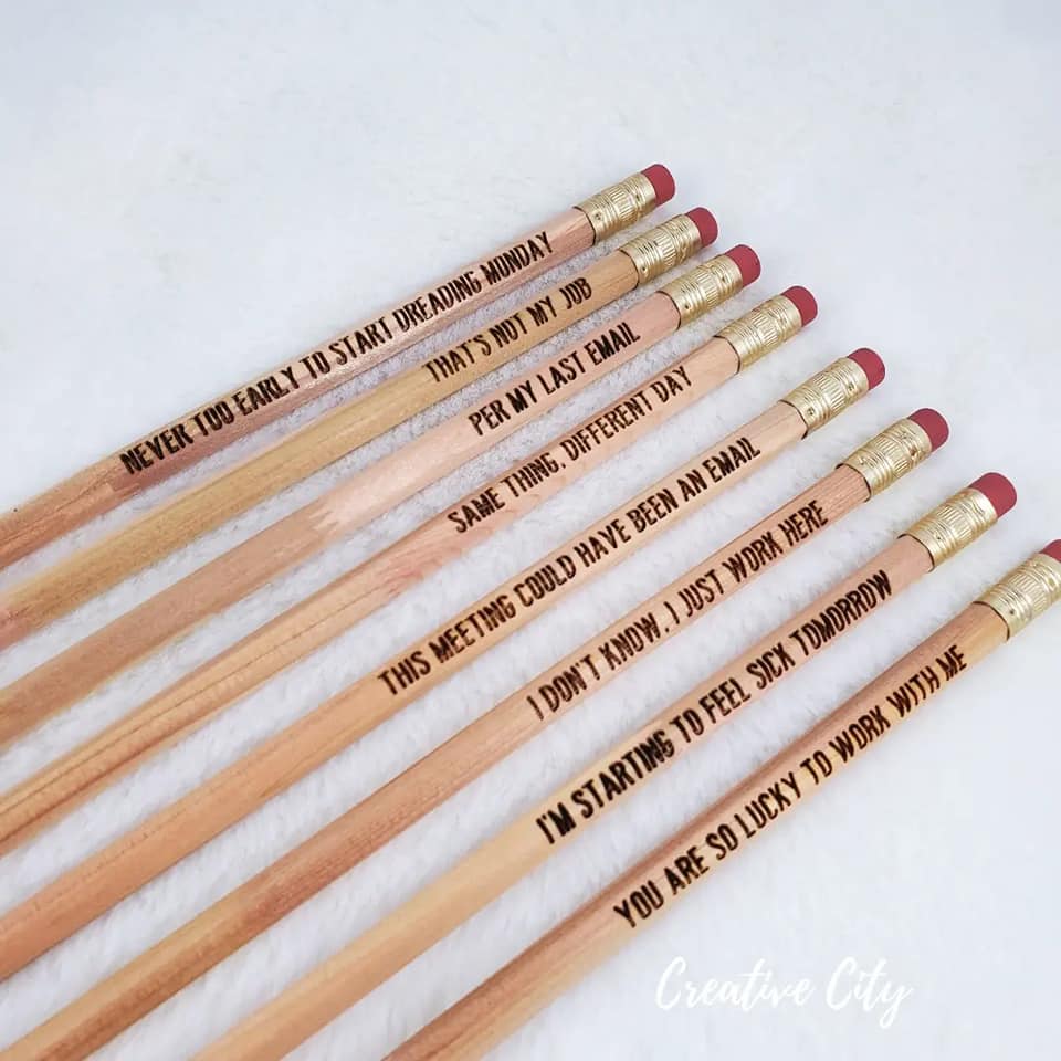 Sarcastic Work Pencils - Set of 8