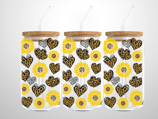 Sunflower Cheeta Hearts Wrap