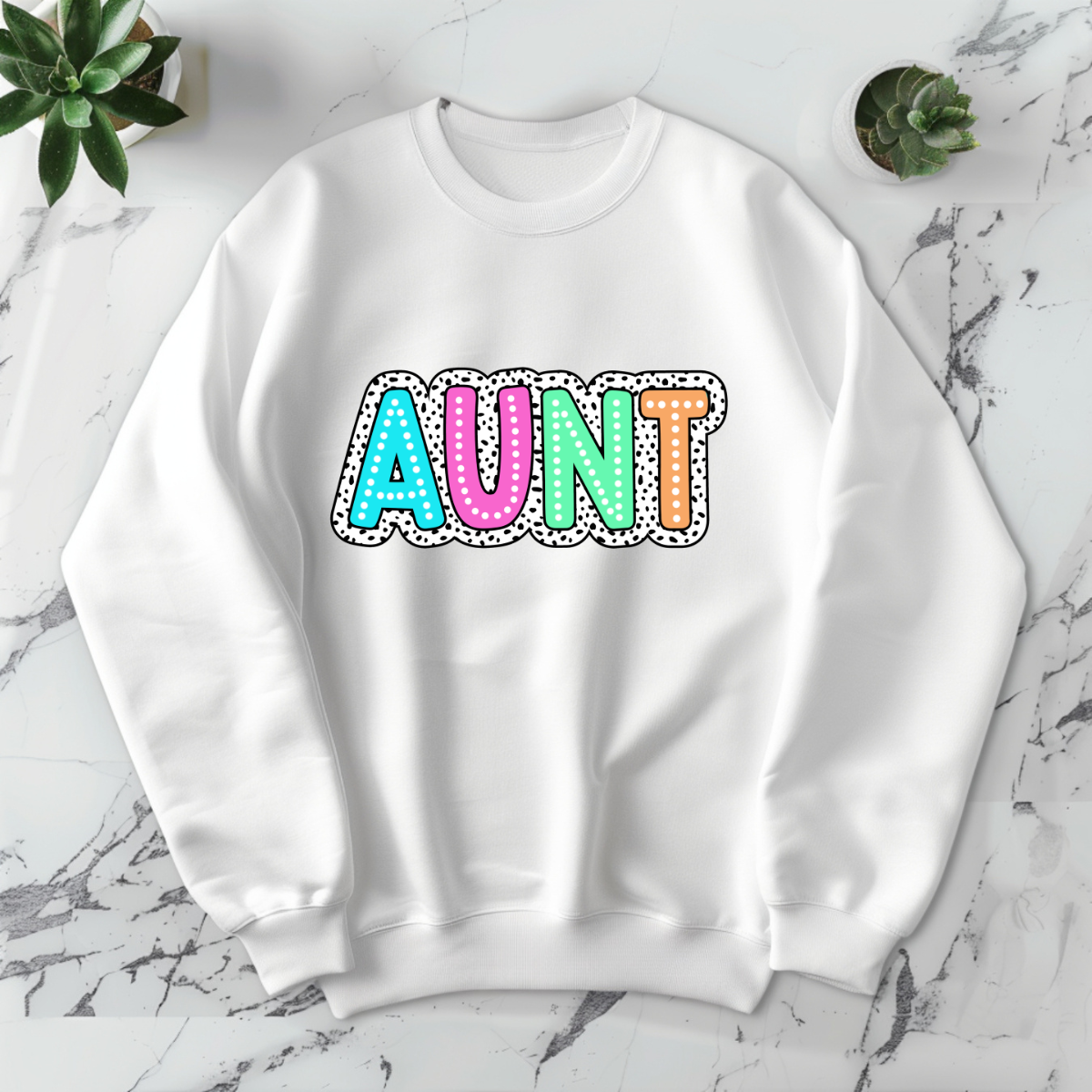 Aunt Dotted Letters -DTF Transfer Print