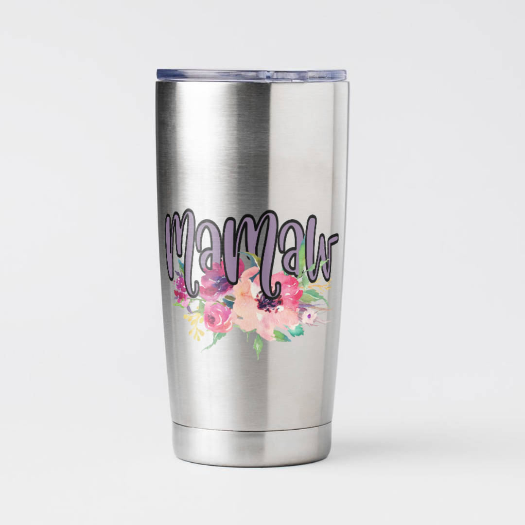 Grandma Floral Names Decal