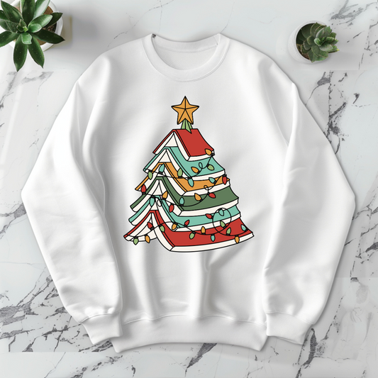 Book Christmas Tree - DTF Transfer Print