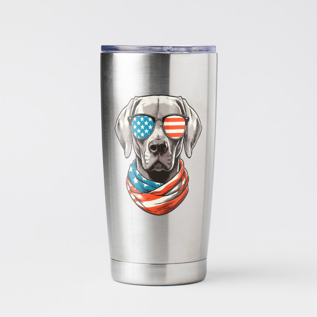 Red White and Blue Dog Decal