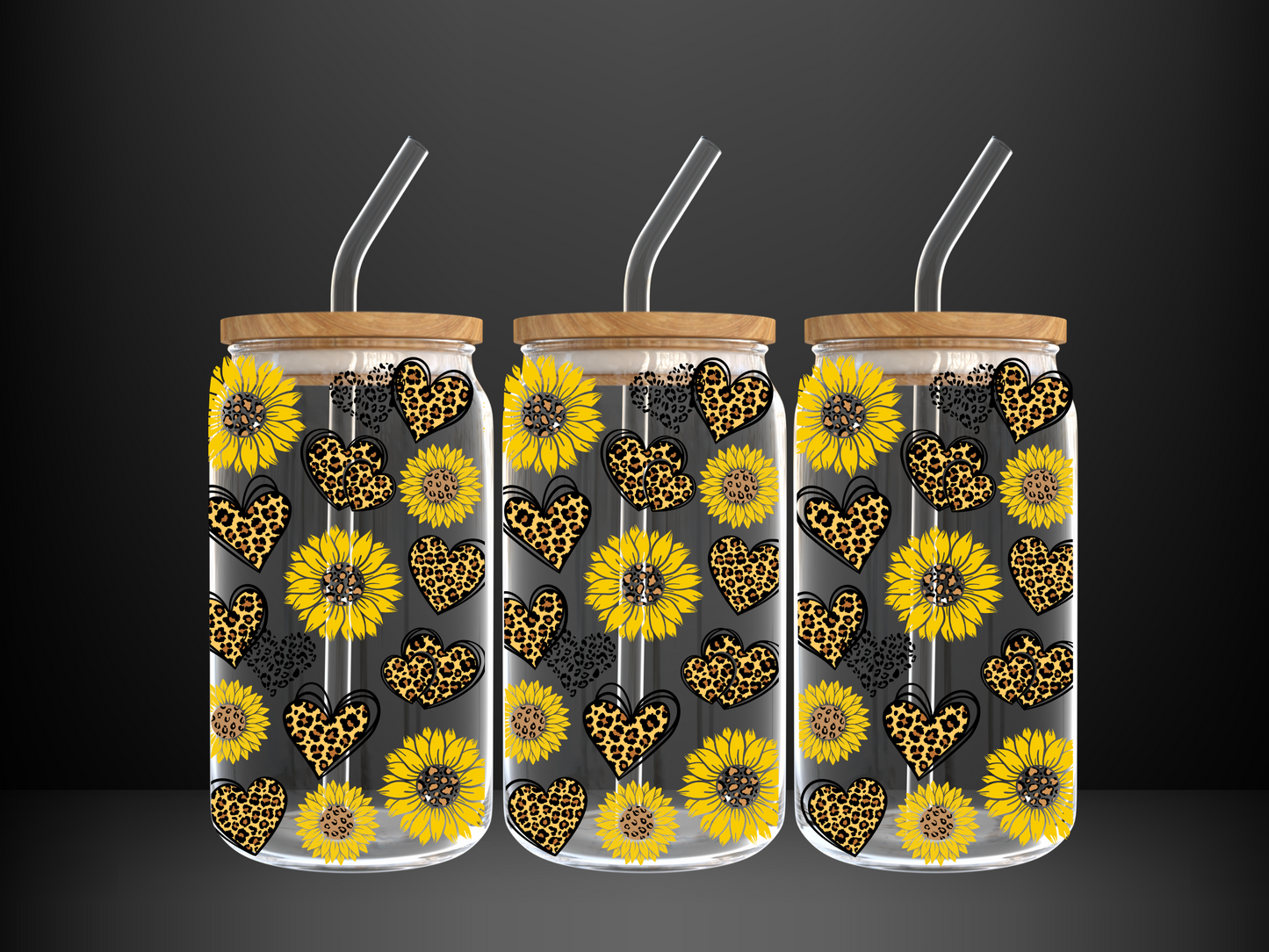 Sunflower Cheeta Hearts Wrap