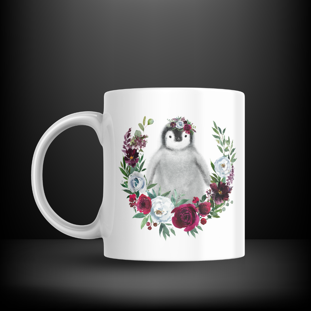 Floral Penguin Decal