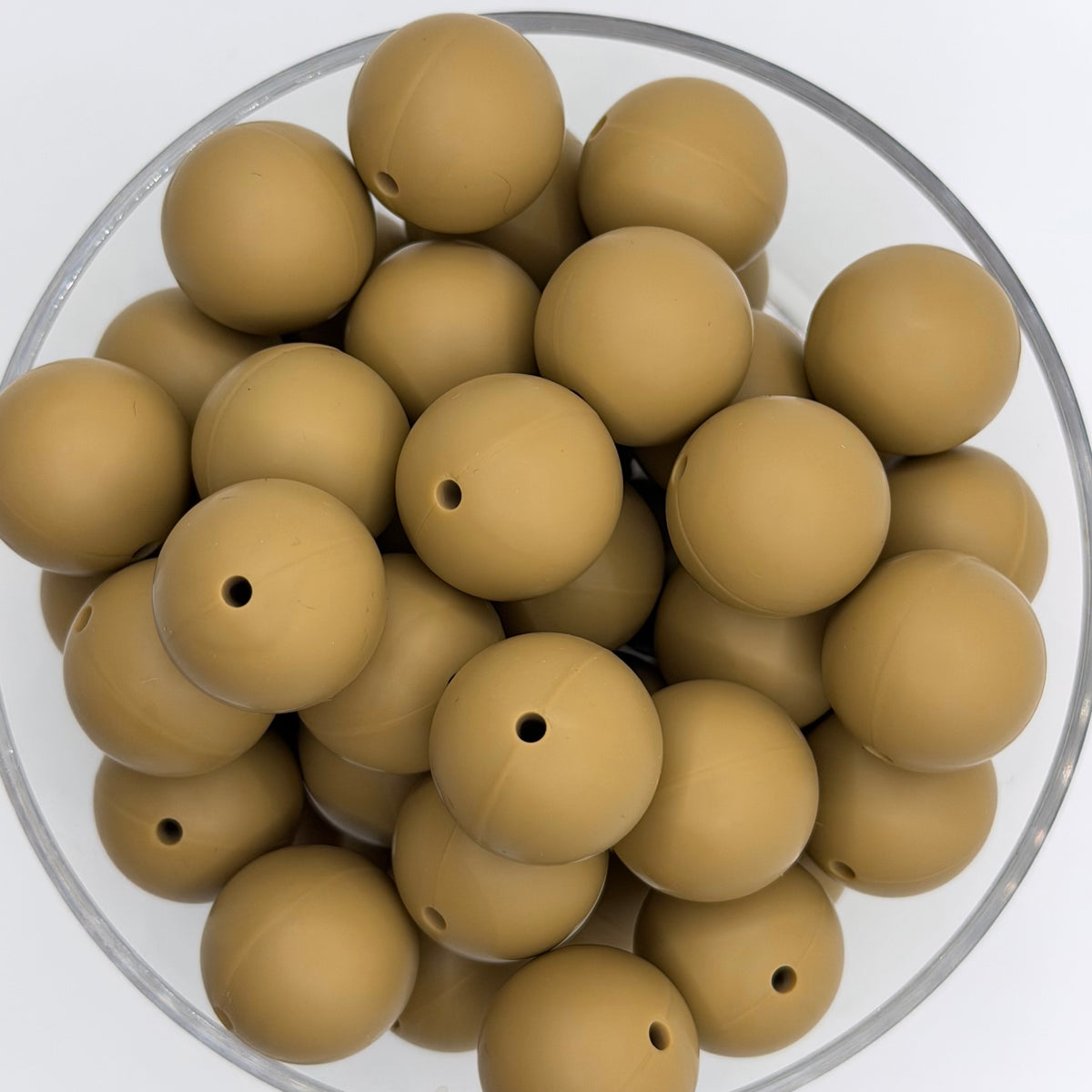 Peanut Butter 19mm Solid Silicone Bead