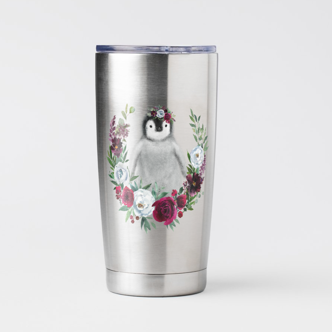 Floral Penguin Decal