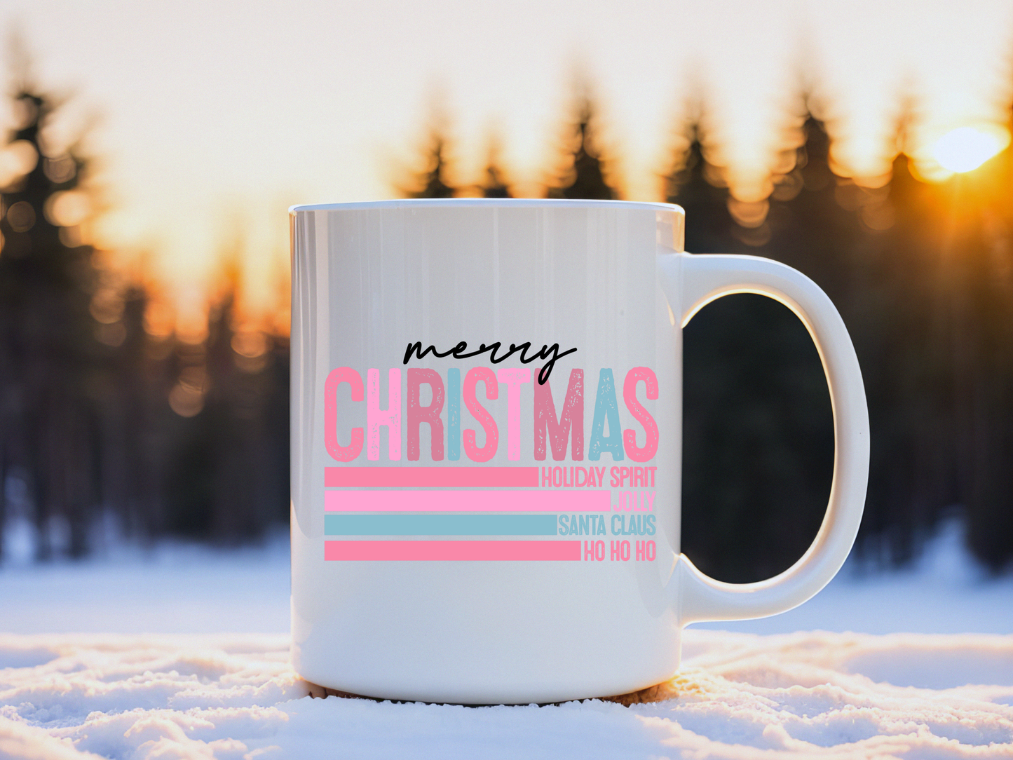 Pink Merry Christmas Decal