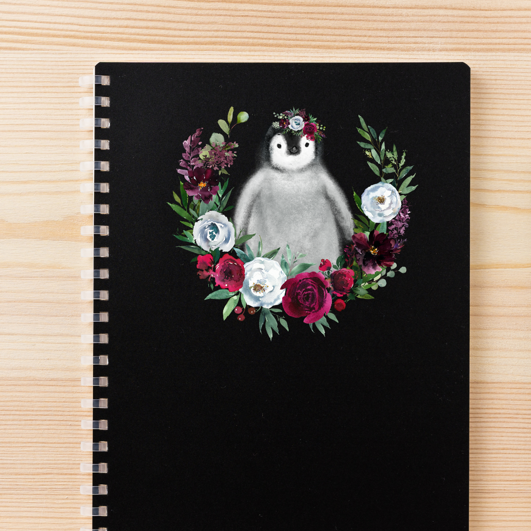 Floral Penguin Decal