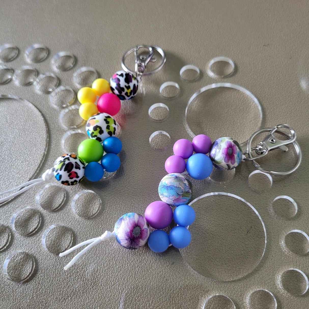 Custom Small Bead Double Wave Keychain- Live Creation Event!