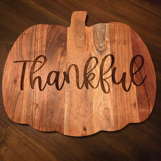 Thankful Pumpkin Shaped Cutting Board