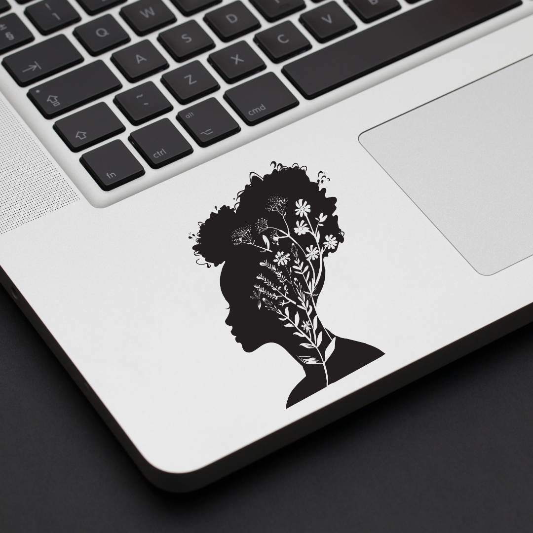 Woman's Floral Profile Decal