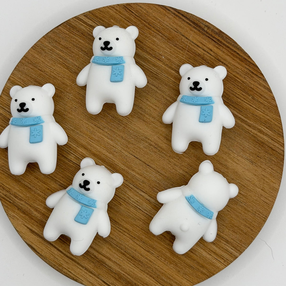 Polar Bear Blue Scarf-  3d Focal
