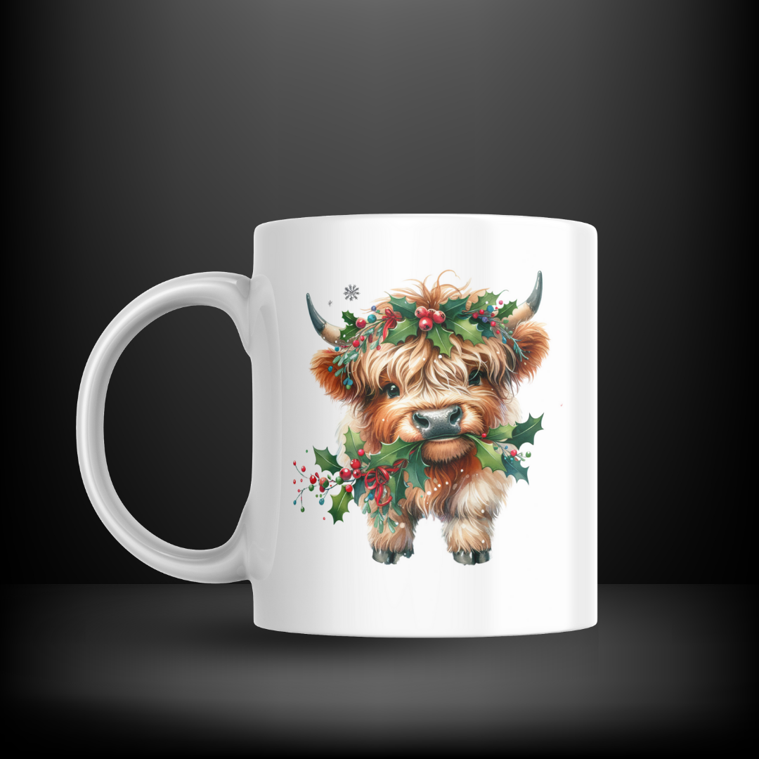 Baby Highland with Holly Berry Decal