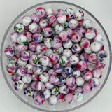 Cottage Garden 9mm Print Silicone Bead