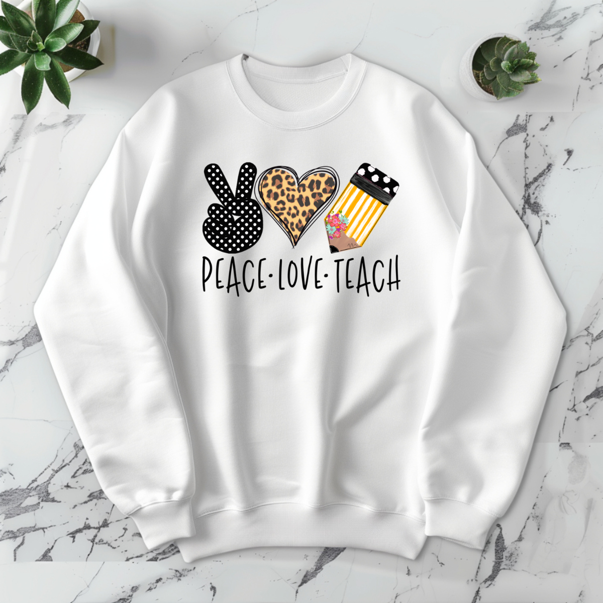 Peace Love Teach - DTF Transfer Print