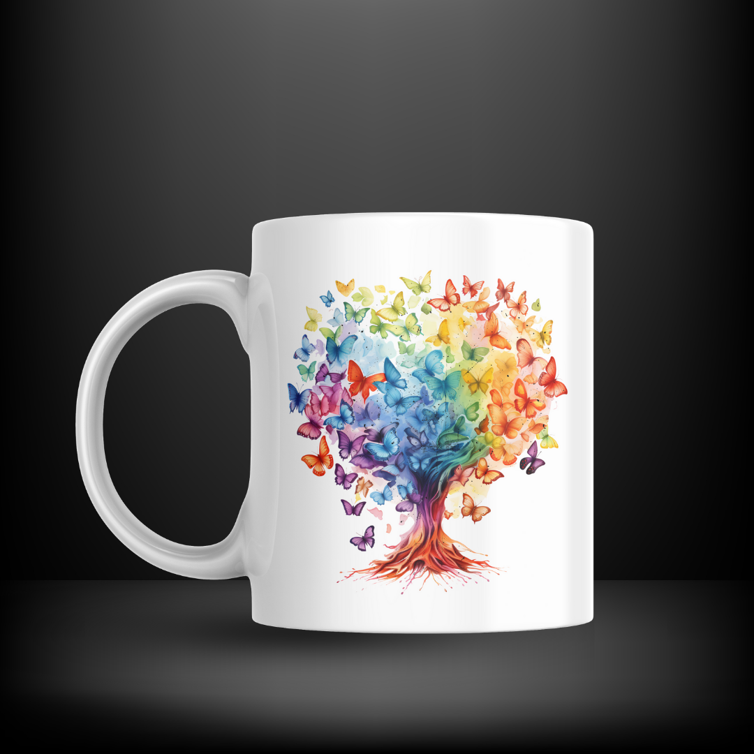 Rainbow Butterfly Tree Decal