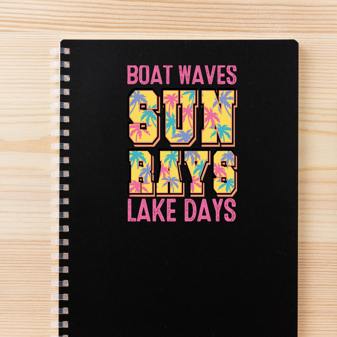 Boat Waves. Sun Rays. Lake Days. Decal