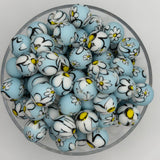 Daisy Doodle 15mm Silicone Bead