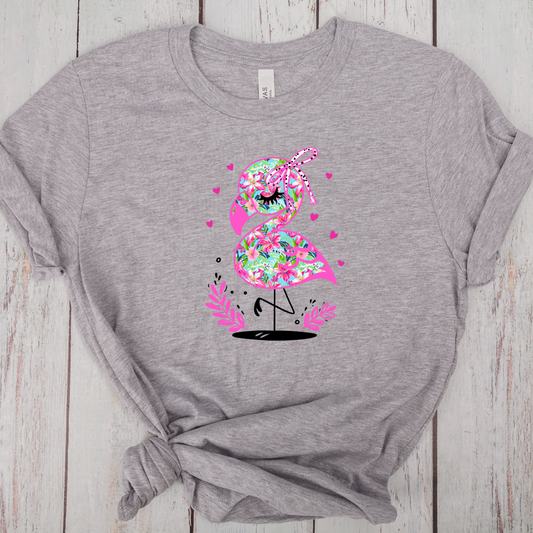 Flamingo with Bow -DTF Transfer Print
