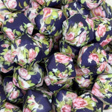 Midnight Roses 14mm Hexagon Printed Silicone Bead