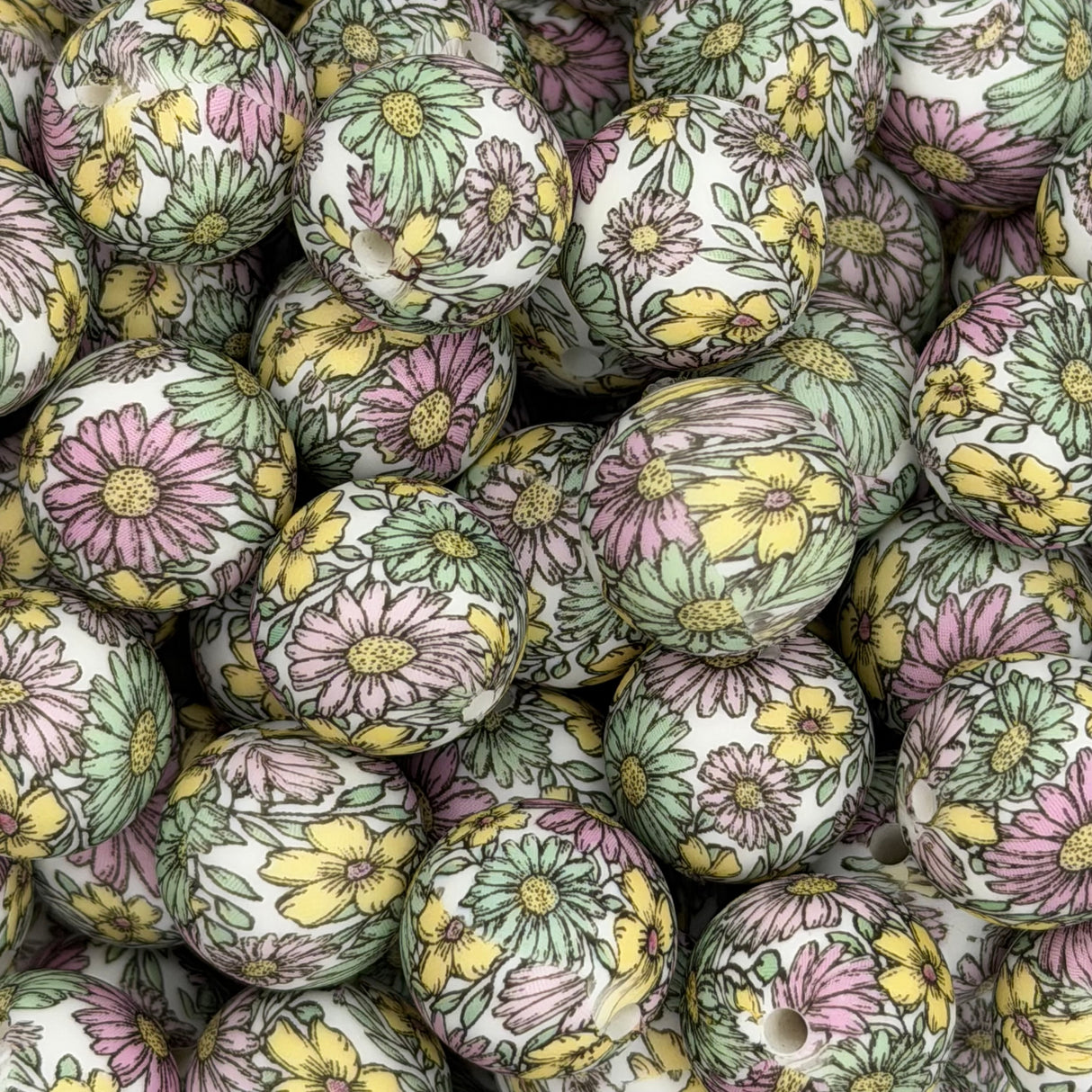 Soft Bouquet 15mm Silicone Bead