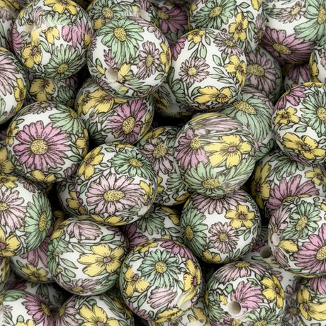 Soft Bouquet 15mm Silicone Bead