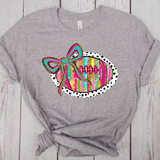 Painted Football with Bow -DTF Transfer Print