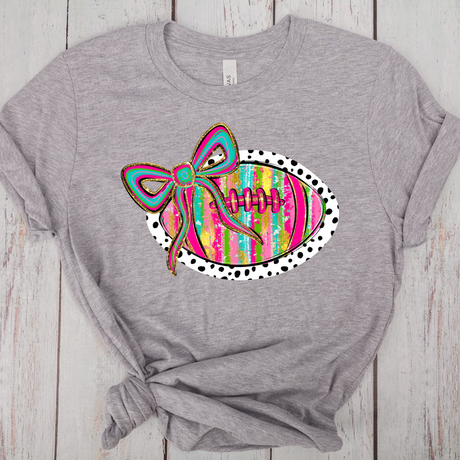 Painted Football with Bow -DTF Transfer Print