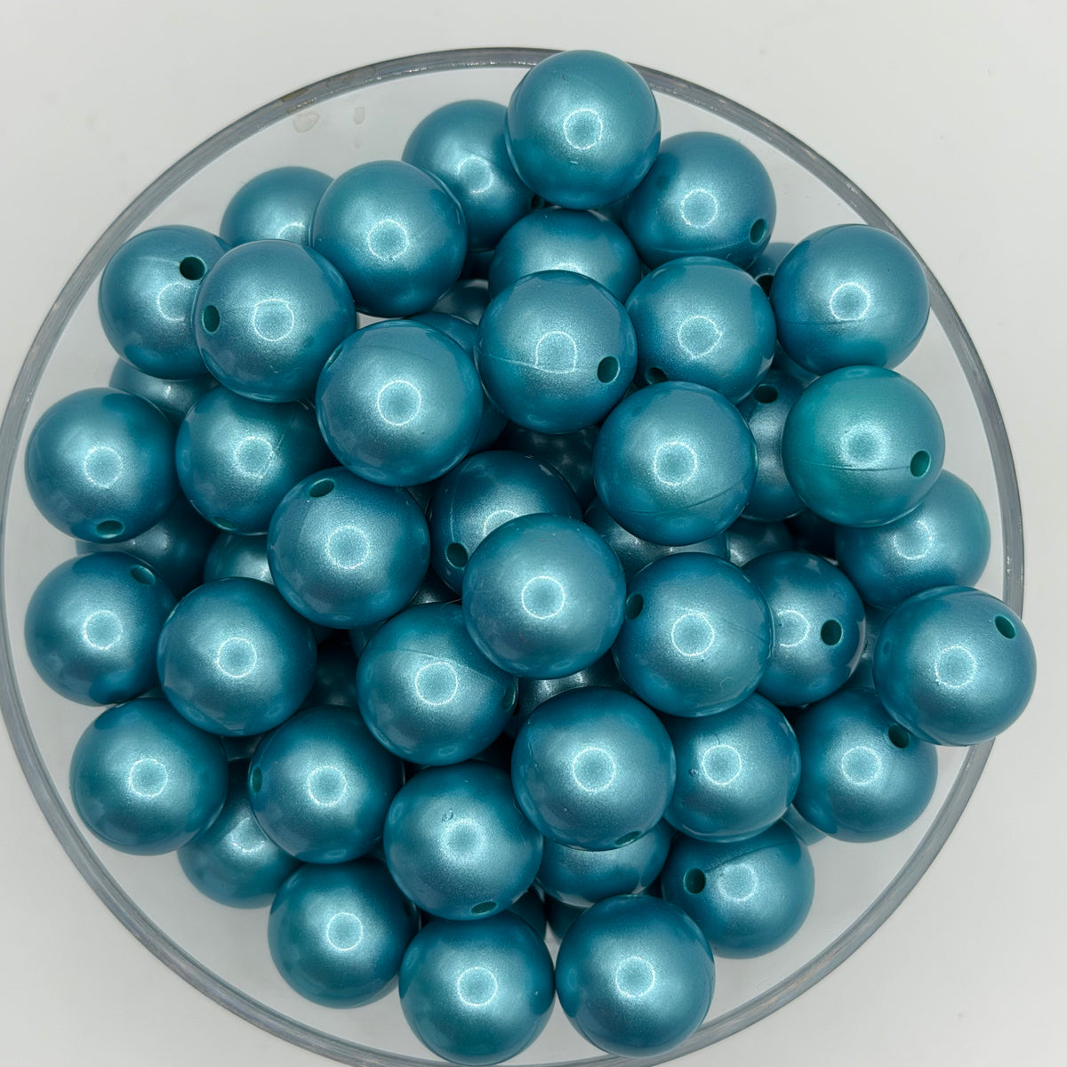Aquamarine Metallic 15mm Silicone Beads