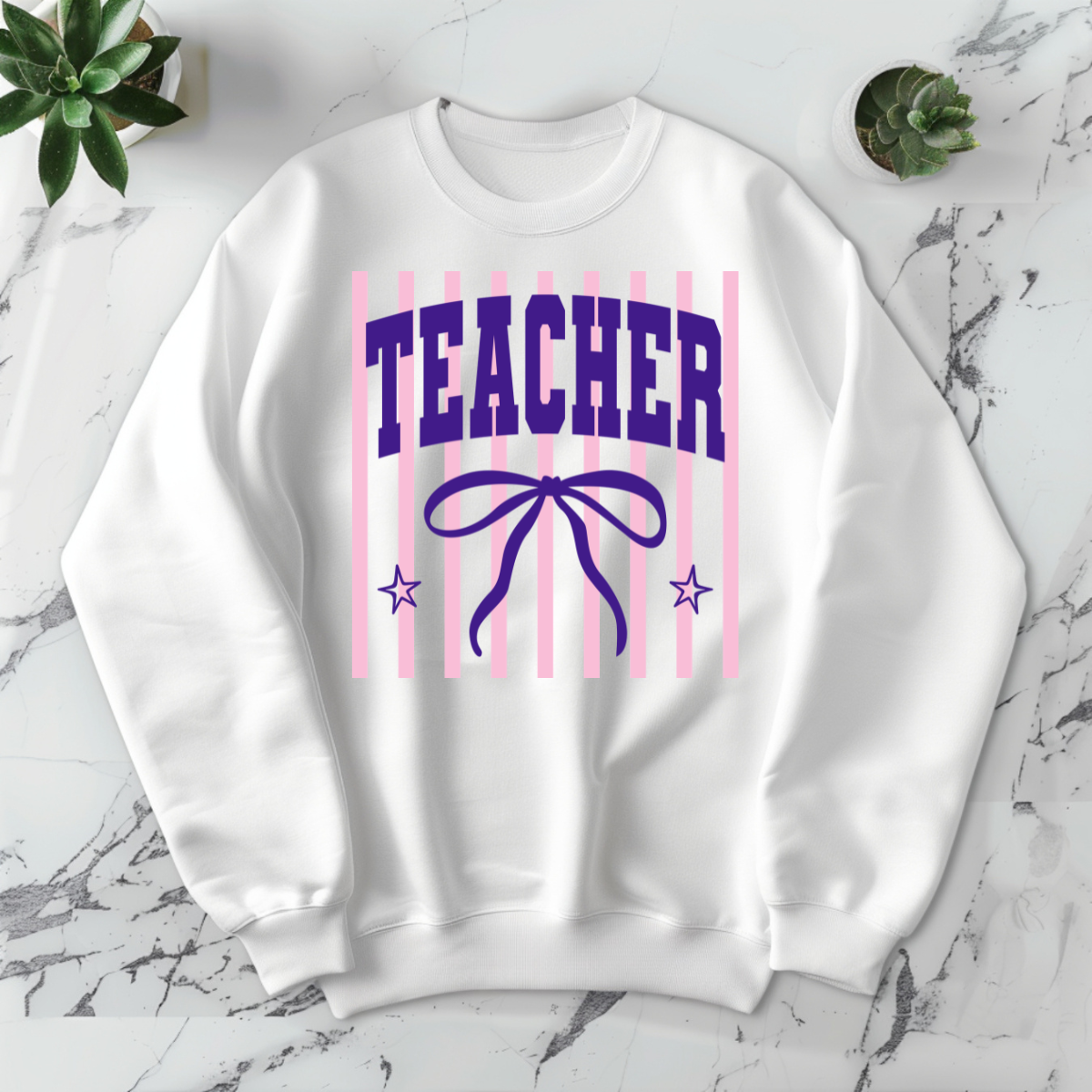Teacher Stripes -DTF Transfer Print