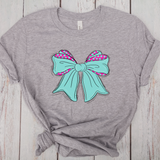Teal Bow with Polk-a-Dots  -DTF Transfer Print