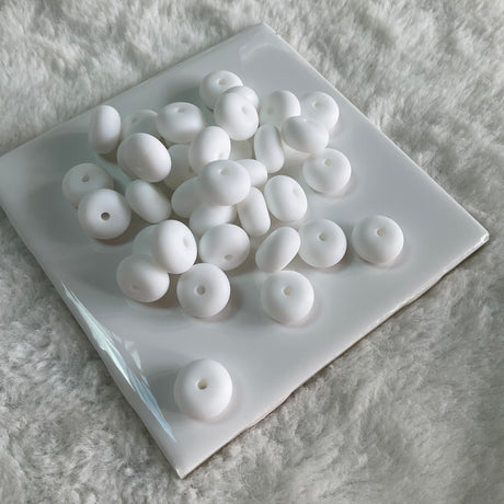 White Abacus Bead 14mm*8mm