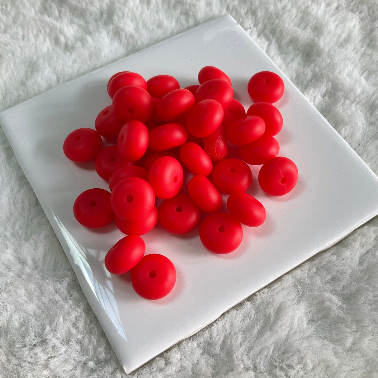 Scarlet Abacus Bead 14mm*8mm