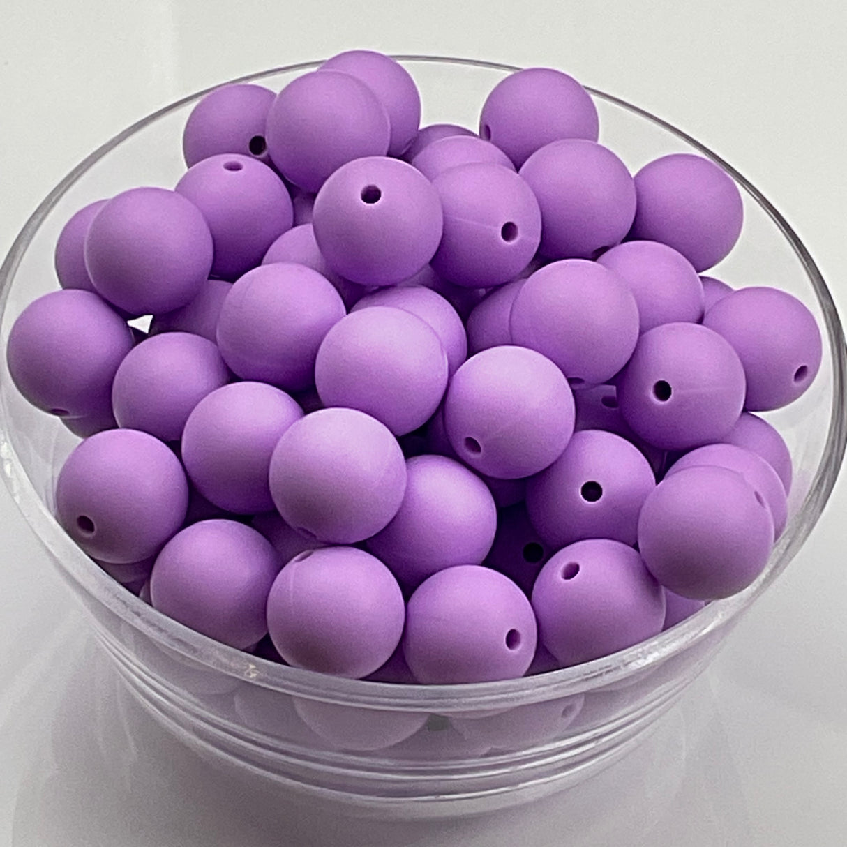 Lilac 15mm Solid Silicone Beads