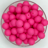 Punch Pink 15mm Solid Silicone Beads
