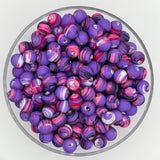 Violet Galaxy 9mm Print Silicone Bead