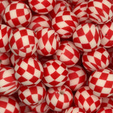 Cherry Checkmate 15mm Silicone Bead