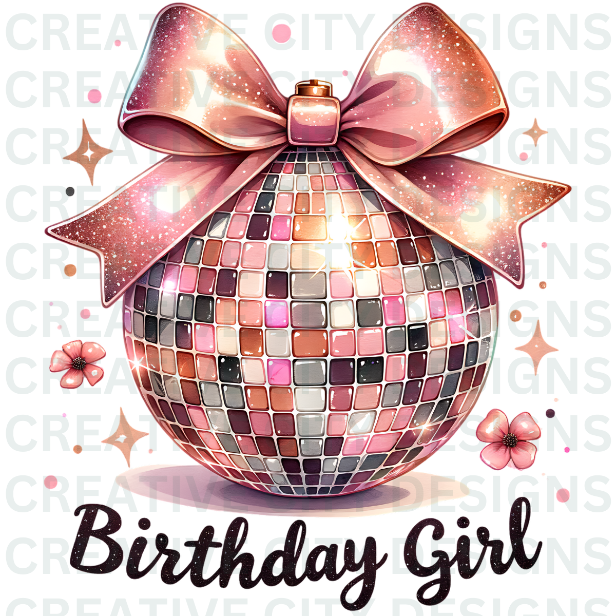 Birthday Girl Disco Ball Decal