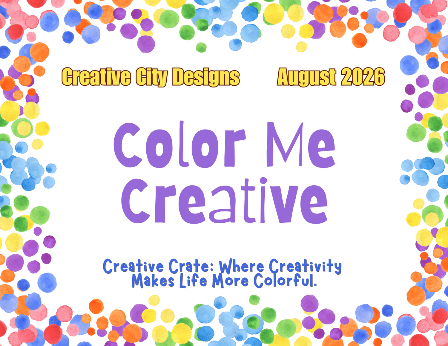 Color Me Creative August 2026 Creative Crate! Separate from Subscription- Not the Subscription Listing!!