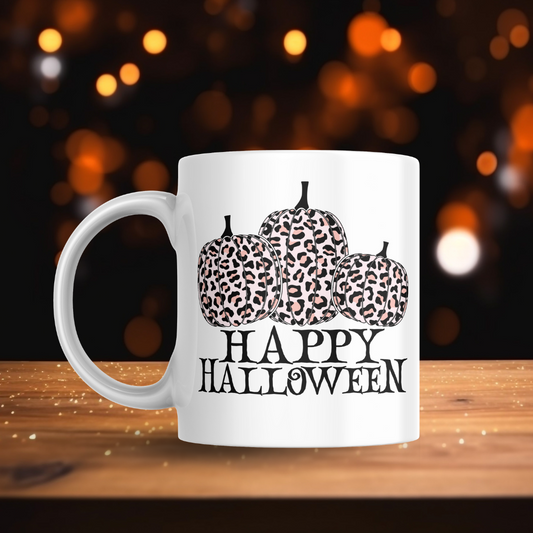 Happy Halloween Animal Print Pumpkin Decal