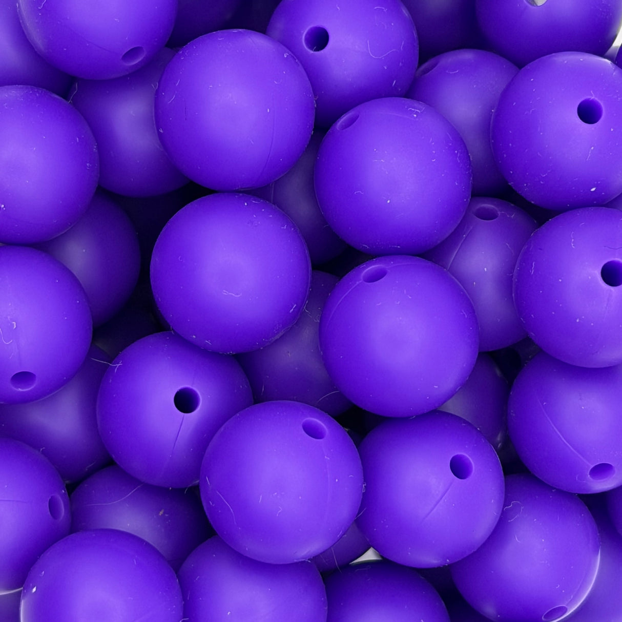 Eggplant 15mm Solid Silicone Beads