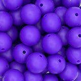 Eggplant 15mm Solid Silicone Beads