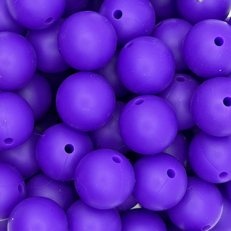 Eggplant 15mm Solid Silicone Beads
